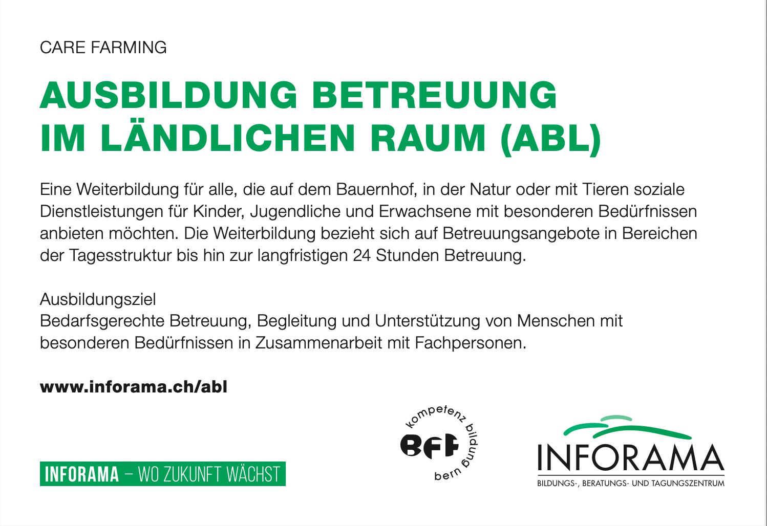 Ausbildung Betreung im ländlichen Raum