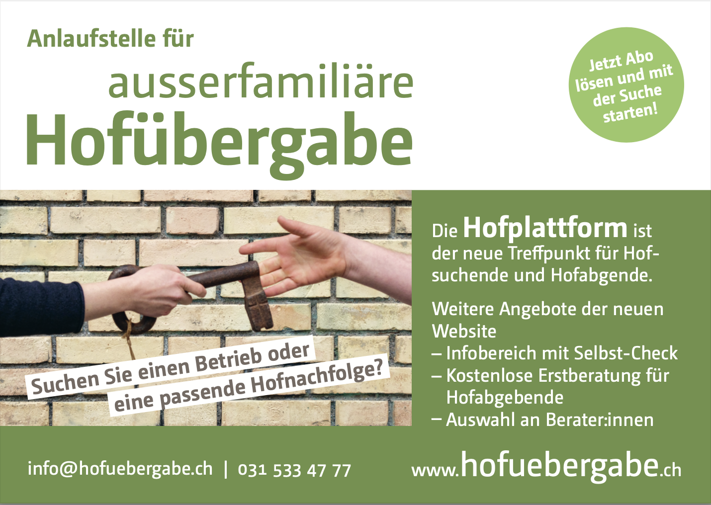 Point de contact pour remise de fermes extra-familiale